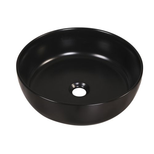 Раковина из сантехнического фаянса Azario XML4003 40х40 накладная цвет черный без отверстий под смеситель