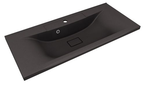 Раковина из искусственного камня Florentina Прима 1000 10.010.01000.302 100х40 накладная цвет черный 1 отверстие под смеситель