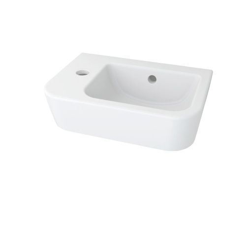 Раковина из сантехнического фарфора Lavinia Boho One 33310001L 37х25 подвесная цвет белый глянцевый 1 отверстие под смеситель