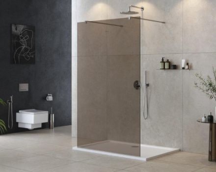 Душевая перегородка Cezares LIBERTA LIBERTA-L-2-110-120-BR-Cr 110х195 стекло тонированное профиль хром глянцевый