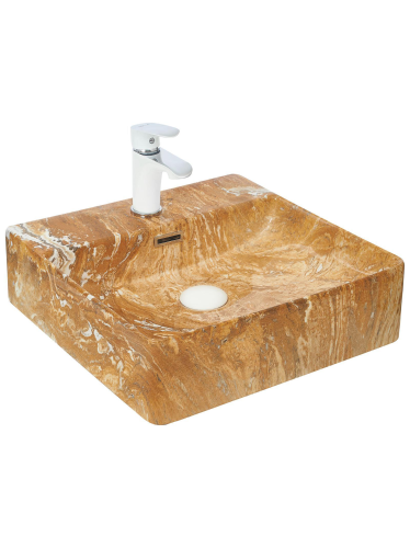 Раковина из сантехнического фаянса WeltWasser WW SK 10000004544 40 см накладная цвет белый/черный 1 отверстие под смеситель