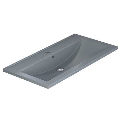 Раковина из искусственного камня Uperwood Foster Quartz 291030041 90х50 полувстраиваемая цвет серый