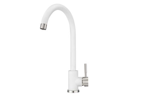 Смеситель для кухни Granula ST-4031, БЕЛЫЙ на мойку белый