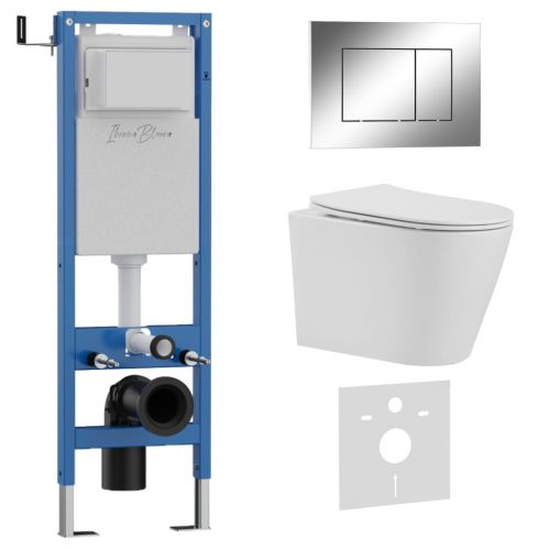 Комплект унитаз с инталляцией и клавишей смыва Iberica Blanca BURGOS ALTO IB.001M.BRA.234.852