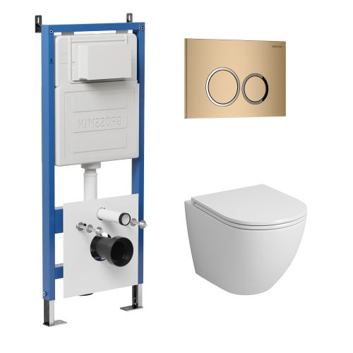 Инсталляция + кнопка смыва + унитаз Grossman Galaxy 97.4455S.01.310