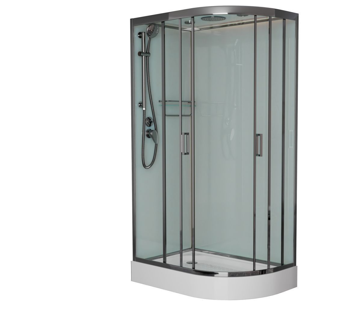 Душевая кабина Frank 163009 100х80 асимметричная с крышей ориентация левая