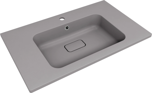 Раковина из искусственного камня Florentina Палермо 800 10.230.00800.307 80х50 накладная цвет серый 1 отверстие под смеситель