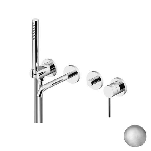 Смеситель для ванны Gattoni CIRCLE TWO 9105/91NS встраиваемый в стену никель