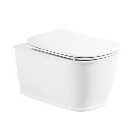 Чаша унитаза подвесная BelBagno PRADO BB10150CH цвет белый без сиденья безободковая каскадный смыв