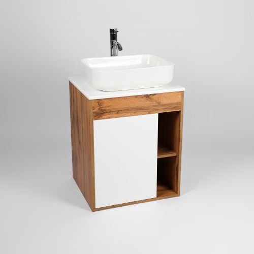 Тумба под раковину Viant Бостон VBOS65N-T1STP 70х50 подвесная цвет белый