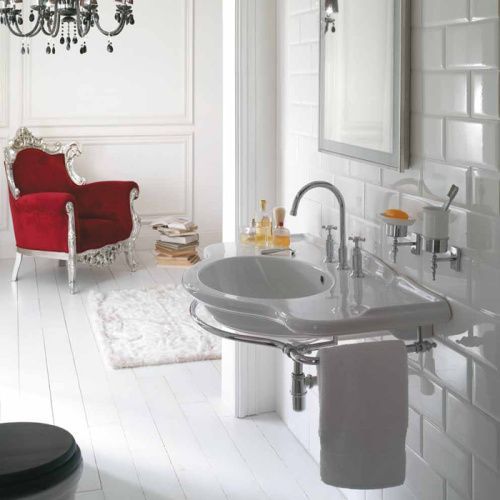 Раковина керамическая Globo Paestum PA022.BI*1 110х60 подвесная цвет белый 1 отверстие под смеситель