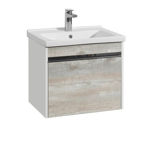 Тумба под раковину Aquaton Капри 1A230101KPDA0 60х50 подвесная цвет серый/белый