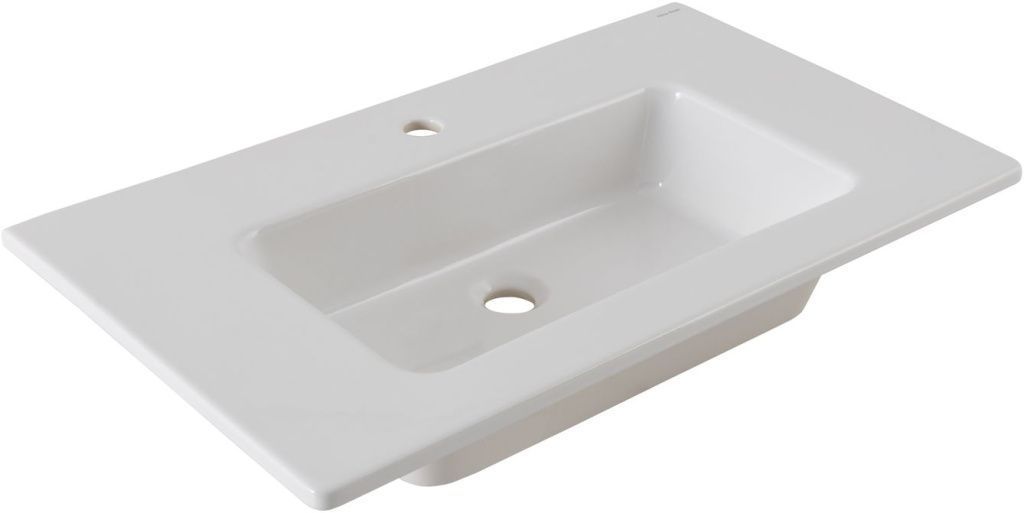 Раковина керамическая Allen Brau Fantasy 4.11025.20 80х50 полувстраиваемая цвет белый 1 отверстие под смеситель