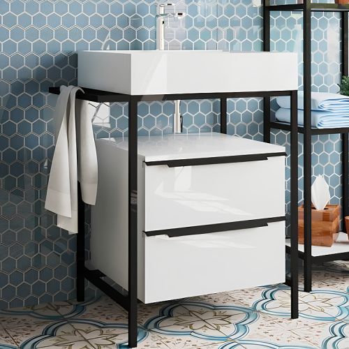 Тумба с раковиной Эстет ФР-00003613 70х50 напольная цвет белый