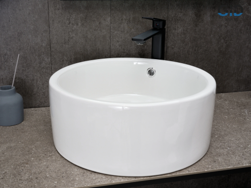 Раковина керамическая Gid Esfera 51212 40х40 накладная цвет белый без отверстий под смеситель