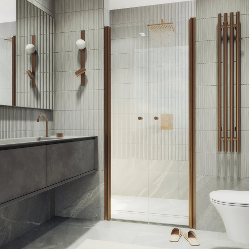 Душевая дверь Maybah Glass MGD-423-2 90х200 стекло прозрачное профиль бронза