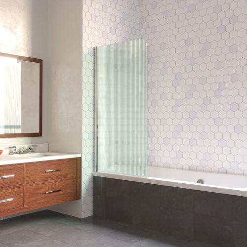 Душевая шторка на ванну Vegas-Glass EV LUX EV LUX 60 08 Moru L 60х150 стекло рифленое профиль хром ориентация левая