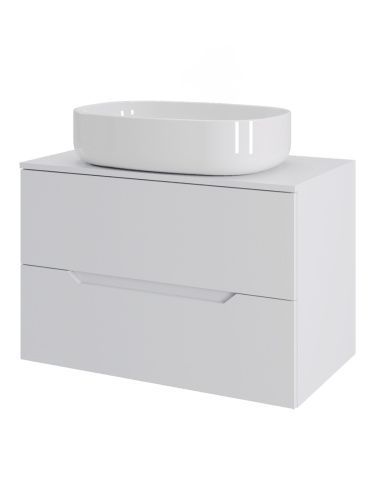 Тумба с раковиной Orange Line Li-70TuwMDF+B08-600W 70х50 подвесная цвет белый