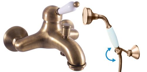 Смеситель для ванны и душа RavSlezak LABE L554.5/2SM настенный бронза