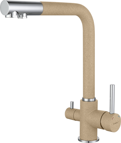 Смеситель для кухни Granfest 3611 песочный на мойку бежевый