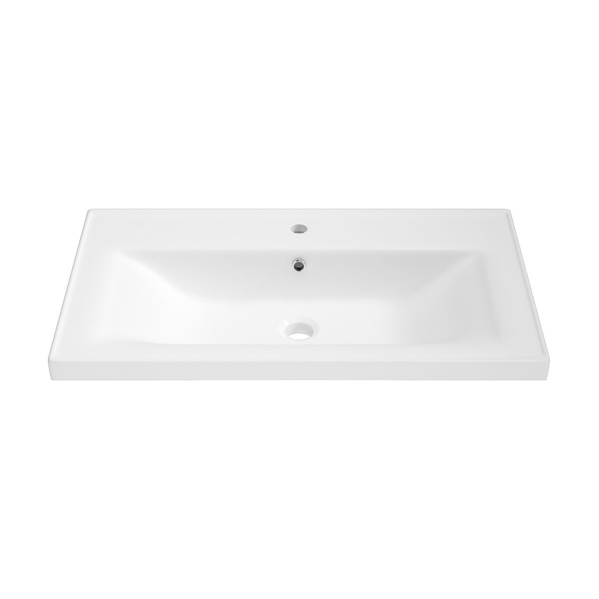 Раковина из сантехнического фарфора Wellsee FreeDom 151106000 80х50 подвесная цвет белый 1 отверстие под смеситель