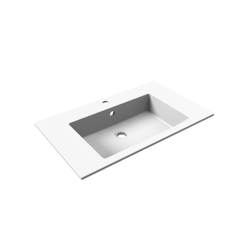 Раковина из искусственного камня Uperwood Megan 45481000002 80х50 полувстраиваемая цвет белый