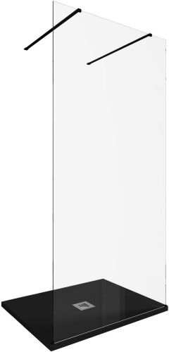 Душевая перегородка Allen Brau Infinity 3.21039.BBA 100х200 стекло прозрачное профиль черный