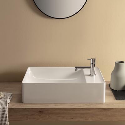 Раковина керамическая Globo T-Edge TE055BI*0 60 см накладная цвет белый без отверстий под смеситель