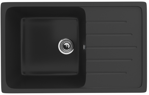 Кухонная мойка Ulgran Classic U-400-344 75х50 цвет черный