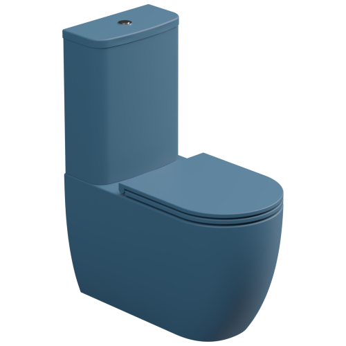 Чаша унитаза напольная GSG Ceramic Design Like LKMBLBI000/027P цвет белый/синий без бачка без сиденья безободковая смыв торнадо