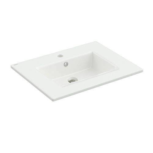 Раковина из сантехнического фарфора Berges Ego 182004 60х50 подвесная цвет белый 1 отверстие под смеситель