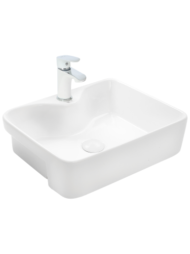 Раковина из сантехнического фаянса WeltWasser WW SK 10000003887 50х40 подвесная цвет белый 1 отверстие под смеситель