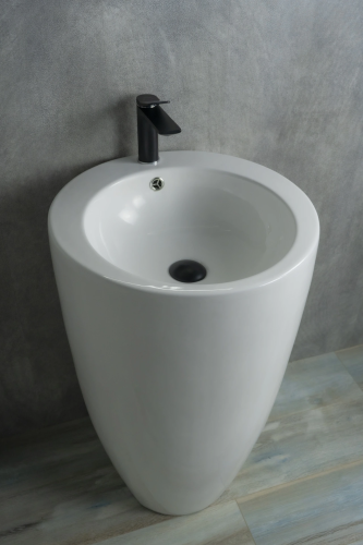 Раковина керамическая Gid Autonomo 81106 50х50 напольная цвет белый 1 отверстие под смеситель