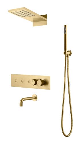 Душевая система Boheme Fusion 131-2-MG встраиваемая в стену цвет золото с термостатом