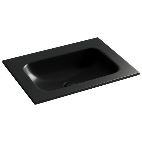 Раковина из сантехнического фарфора Ceramica Nova GRACE CN7011MBwx 60х50 накладная цвет черный без отверстий под смеситель