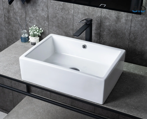 Раковина керамическая Gid Geométrico 51125 50х40 накладная цвет белый без отверстий под смеситель