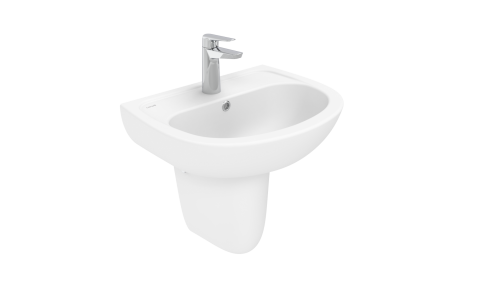 Раковина из сантехнического фарфора Creavit Oval TP150-00CB00E-0000 50х40 подвесная цвет белый