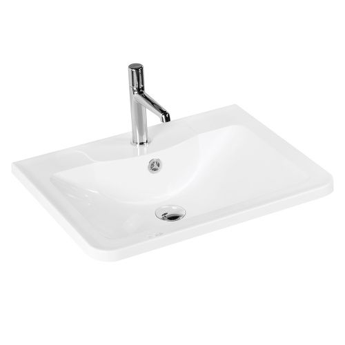 Раковина из искусственного камня BelBagno BB700/455-LV-MR-ALR 80х50 накладная цвет белый 1 отверстие под смеситель