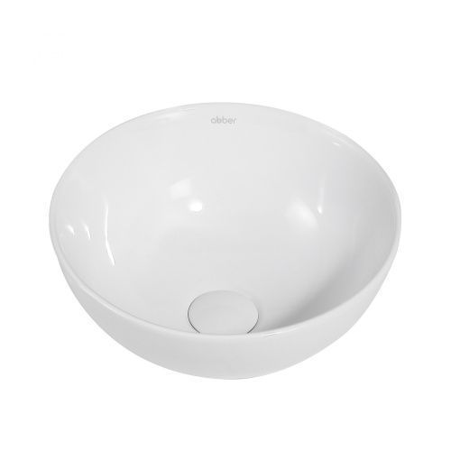 Раковина из сантехнического фаянса Abber BEQUEM AC2106 30х30 накладная цвет белый без отверстий под смеситель
