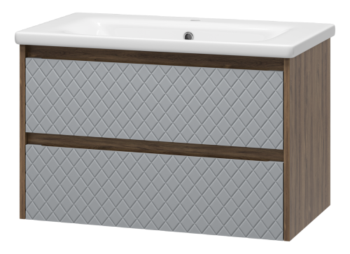 Тумба под раковину Brevita Chester CHE-09080-49502Я 80х40 подвесная цвет серый/коричневый
