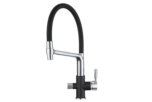 Смеситель для кухни Granula 0075, ЧЁРНЫЙ на мойку черный