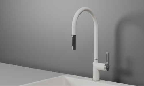 Смеситель для кухни Granula 8172, АРКТИК (БЕЛЫЙ) на мойку белый