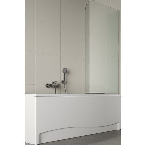 Душевая шторка на ванну Agger A02-080TCR 80х135 стекло прозрачное профиль хром ориентация универсальная