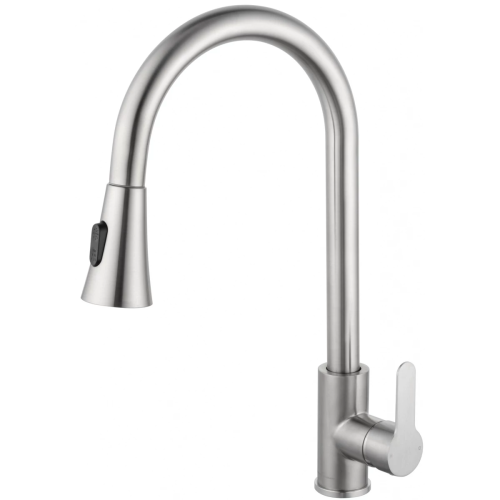 Смеситель для кухни Wonzon & Woghand WW-121E201L-BS на мойку никель