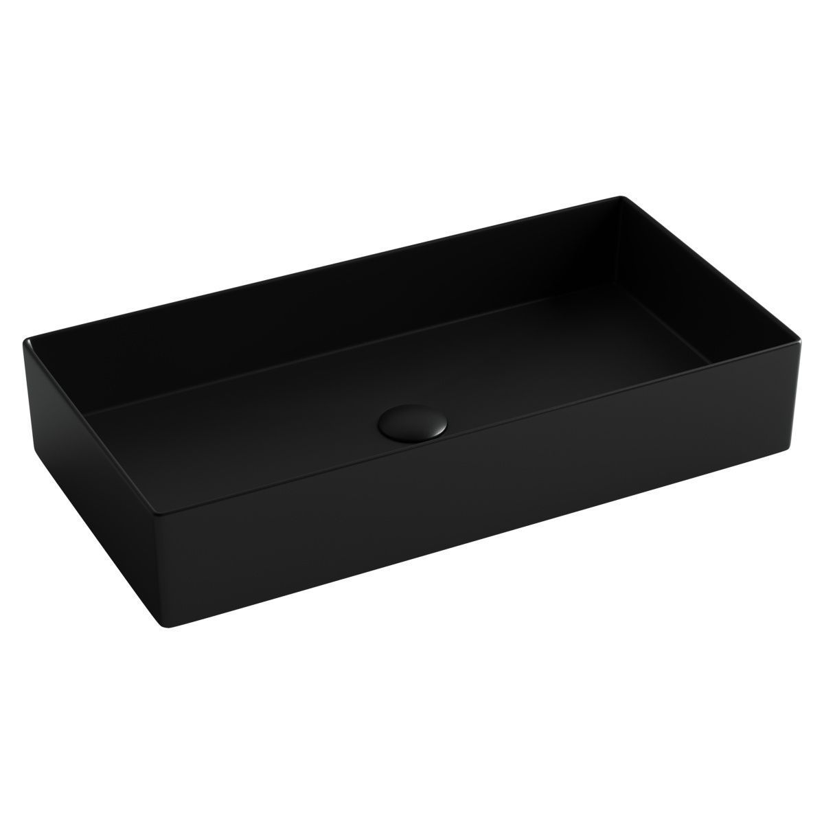 Раковина из сантехнического фарфора Ceramica Nova ELEMENT CN6071MB 70х40 накладная цвет черный без отверстий под смеситель