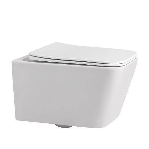 Унитаз подвесной Abber Rechteck AC1201MW белый с сиденьем микролифт безободковый каскадный смыв