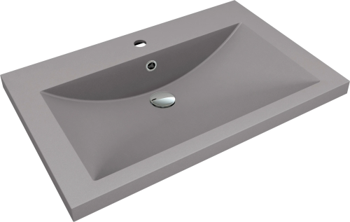 Раковина из искусственного камня Florentina Анита 750 10.150.00750.307 80х50 накладная цвет серый 1 отверстие под смеситель
