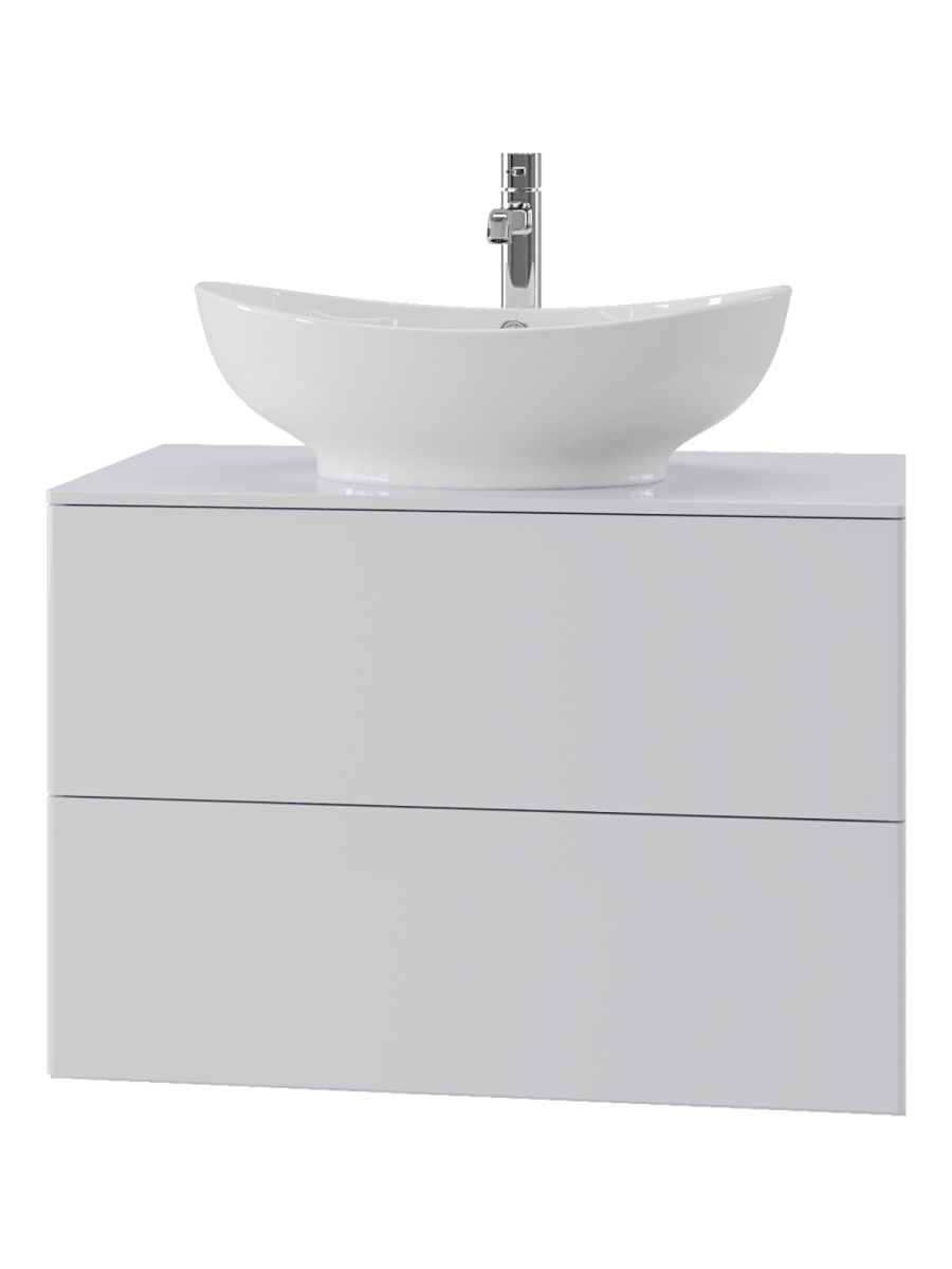 Тумба с раковиной Orange Otto Ot-75TuMDF+G56 80х40 подвесная цвет белый