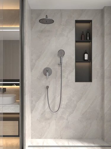 Душевая система Veconi TEORA TE-500-GR-C4 встраиваемая в стену цвет серый