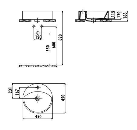 Раковина из сантехнического фарфора Creavit Minimal MN145-00CB00E-0000 50х50 накладная цвет белый - фото 2